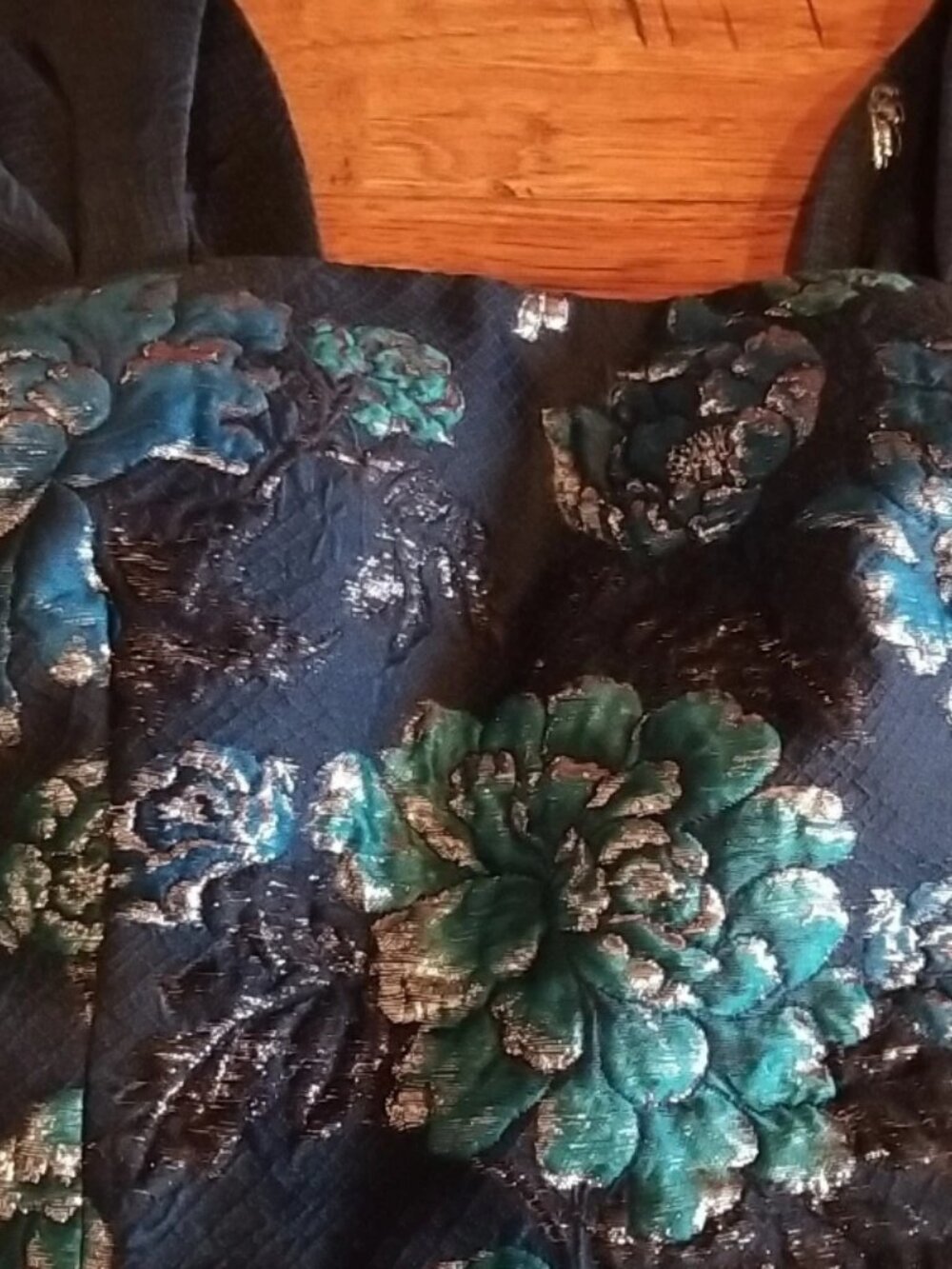 Teri Jon Rickie Freeman Blue Sparkle Jacquard Cap Sleeve Midi Dress Size 12 - Picture 10 of 13